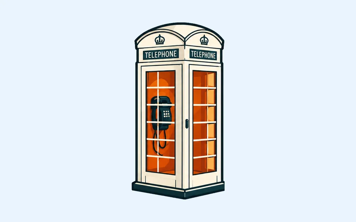 Het beeldmerk van De Westlandse Audiobooth: een telefooncel
